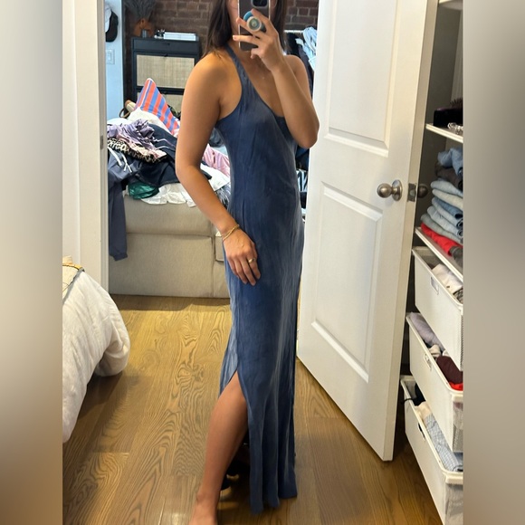 J.Crew Alicia cupro-blend navy blue racerback slip dress - Picture 4 of 8